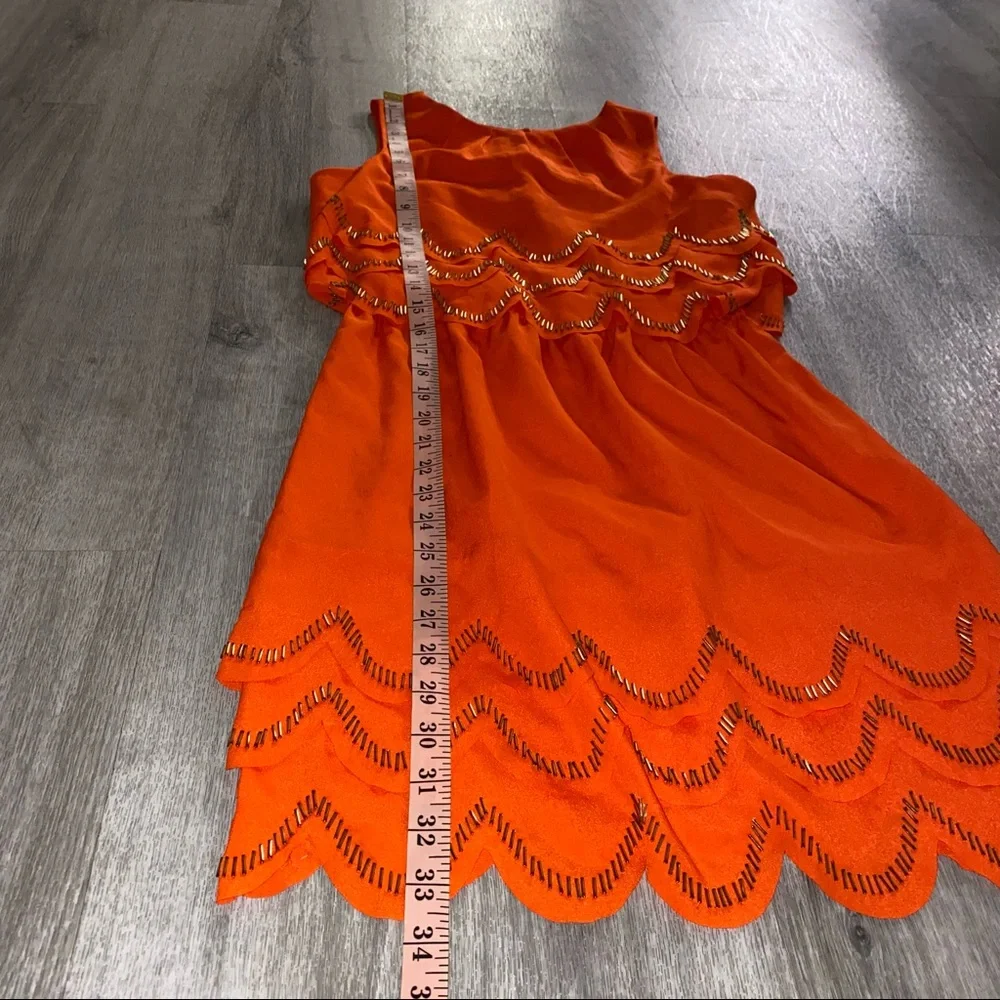 Ted Baker Orange and gold beaded dress